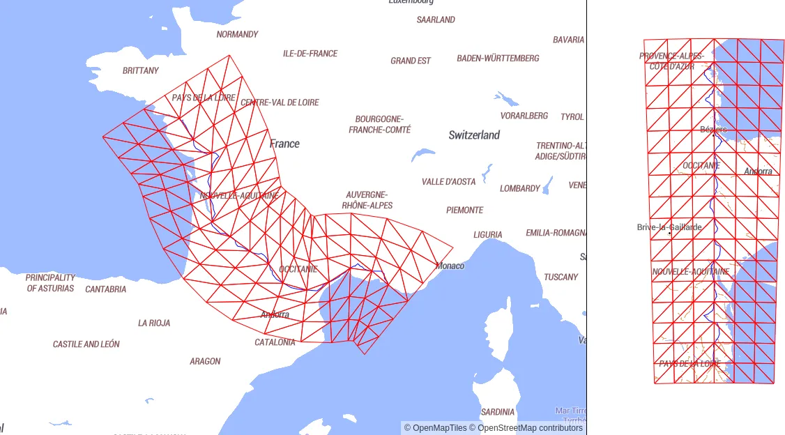 Calculating a strip map for a Nantes-Marseille train travel plan