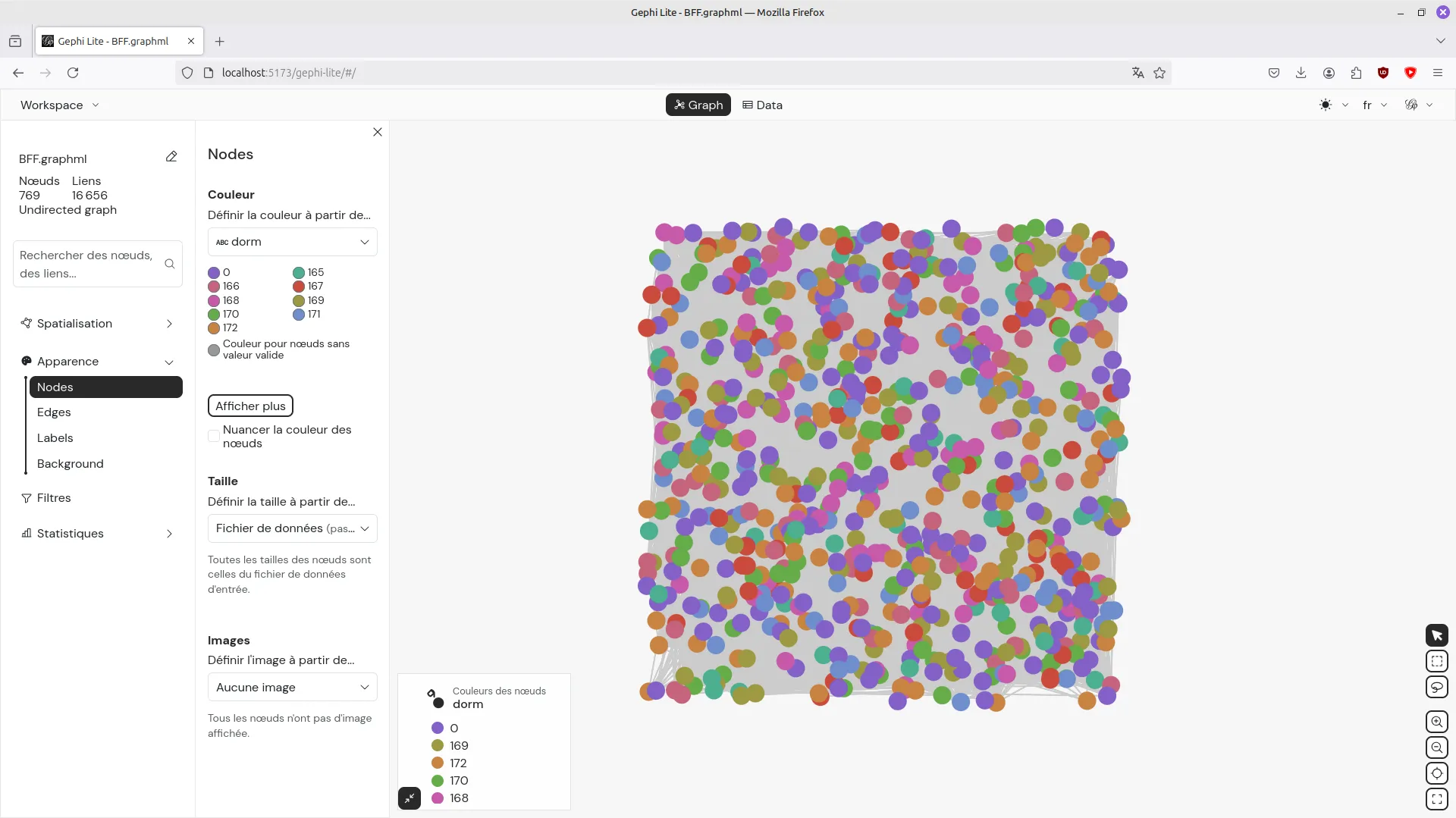 Gephi Lite interface's new layout Design of the new navigation