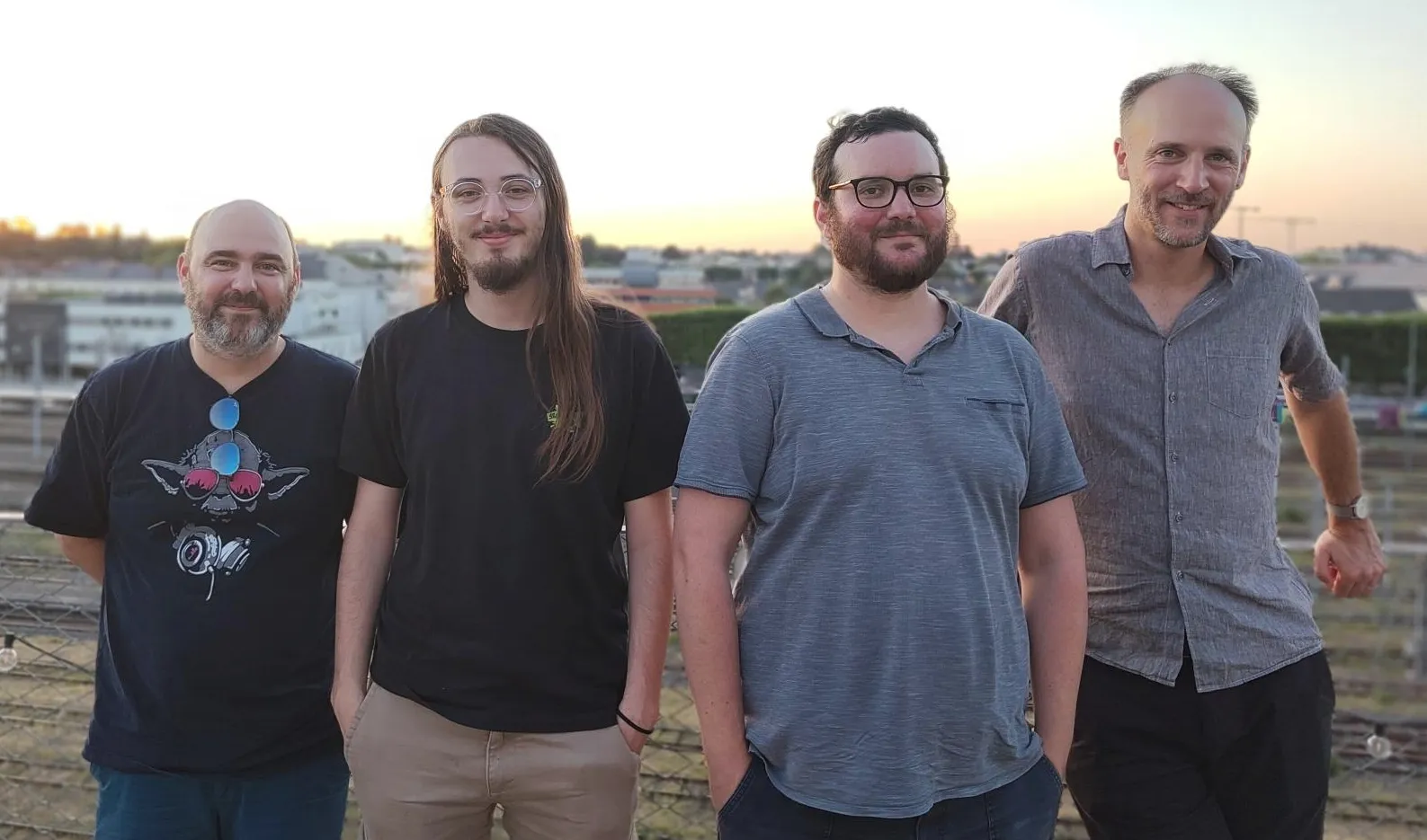 Benoît, Arthur, Alexis and Paul, somewhere on a rooftop in Nantes Benoît, Arthur, Alexis et Paul