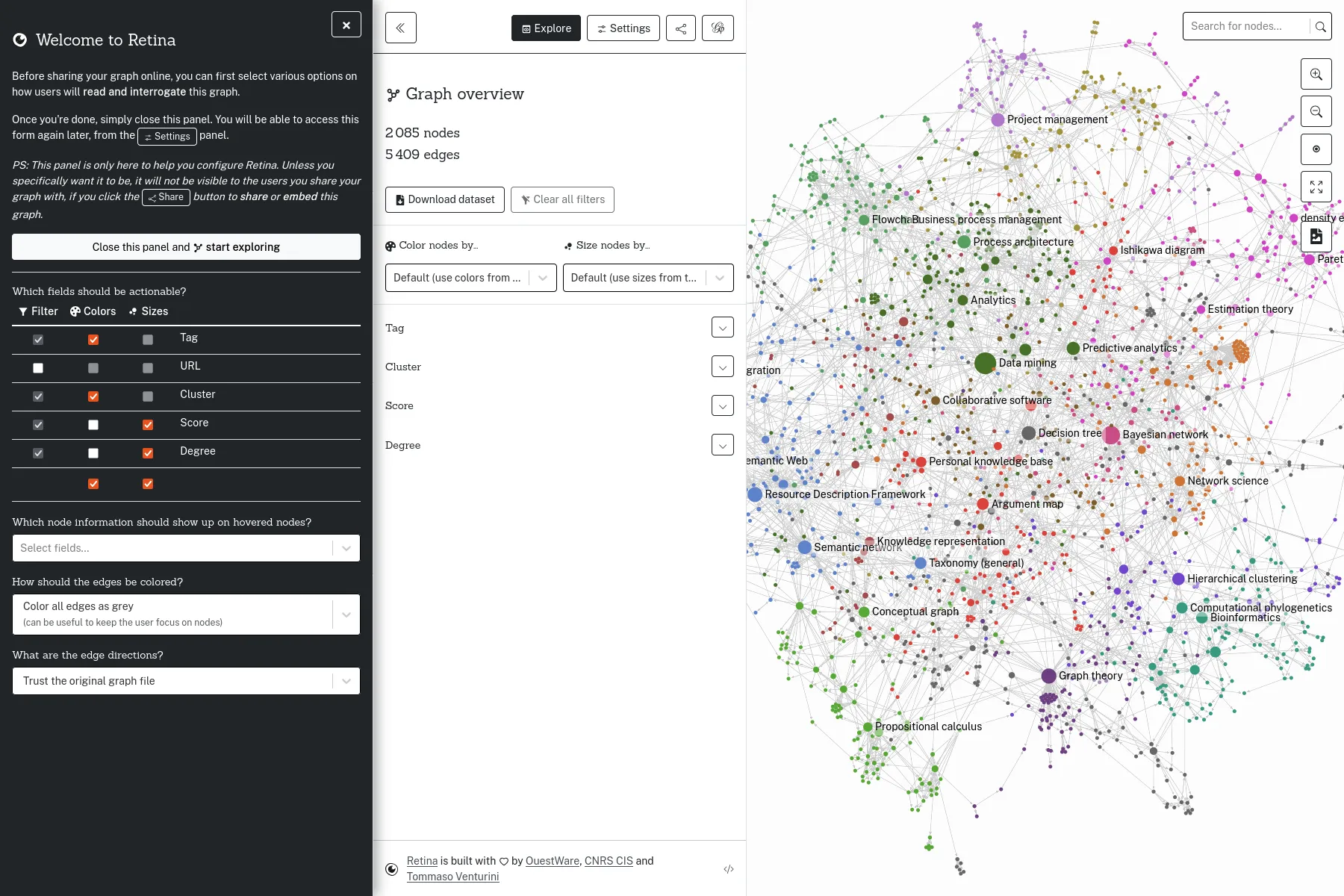 First step: configure Retina for the graph to share.